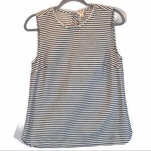J. Crew size 6 blue sleeveless striped cotton top